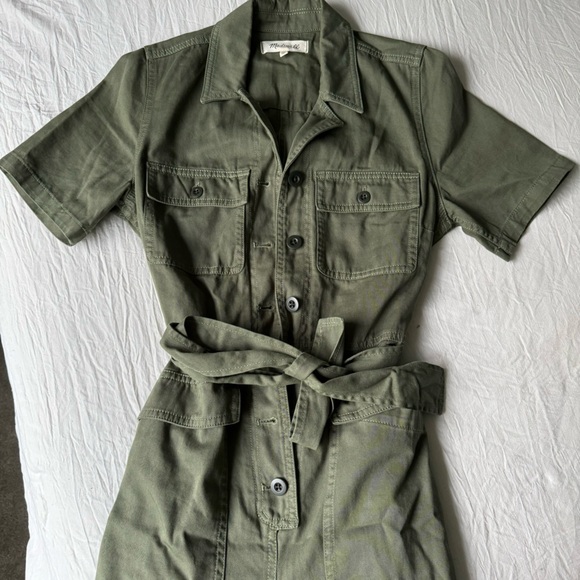 Madewell Pants - Madewell Olive Green Utility Jumpsuit - Straight Leg